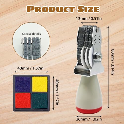 Egg Date Stamps for Fresh Eggs, with a Four-Color Ink Pad,Egg Dater Kit, Date Roller Stamps, Date Label Stamper for Egg Mark Farm Office Shipping Receiving