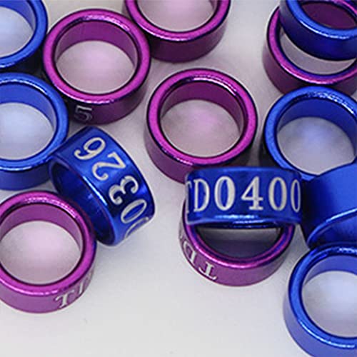 50-Piece Chicken Leg Rings Mix Color Leg Bands Alloy Clip-on Rings for Ducks Gamefowl Small Poultry 3mm/5mm/8mm Bird Leg Rings Leg Bands Metal for Parakeets