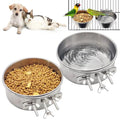 Hamiledyi 2 Pcs Dog Crate Bowl Stainless Steel Puppy Bowls Sturdy Spill-Proof Pet Water Bowl Hanging Water/Food Metal Bowls for Puppy Medium-Sized Dogs Cats (6.3''x2.3'') - size: M (44 OZ×2)