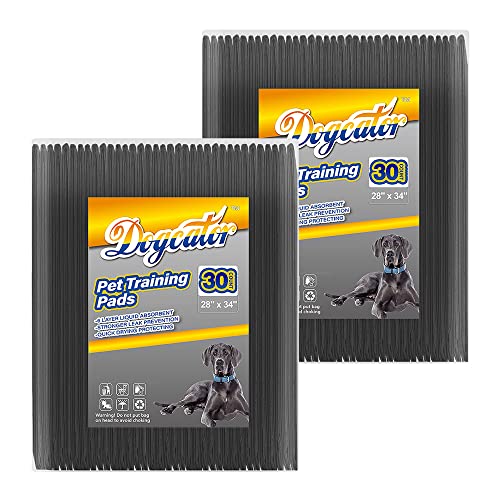 Dogcator 60 Count Charcoal Pee Pads for Dogs, 28"x34" Activated Charcoal Dog Pee Pads, Odorless Potty Pads, XL Disposable Puppy Pads Pet Training Pads - size: 28"x34"-60 Count