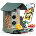 Smart Bird Feeder with 4K AI Camera Solar Powered | Hummingbird Feeder Kit Included, AI Identification Bird Specie, 4K Live Stream, Real-Time Bird Visit Alert, Birdwatching Gift