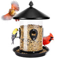 Kingsyard Large Metal Bird Feeder for Outdoors Hanging, Tube Bird Feeders | Squirrel Chew Proof, 4 1/2 Cups Capacity, 8 Ports, 360° Seed Tray, Weatherproof, Easy to Clean & Refill, For Cardinal, Black
