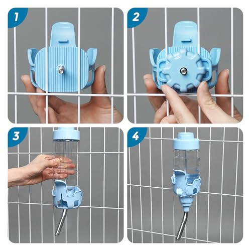 Vannon Dog Crate Water Bottle, 15oz Top-Fill Pet Water Dispenser, Blue | kennel water bottle helps keep pets hydrated longer with fewer refills and easy daily care. - color: Blue, size: 15oz