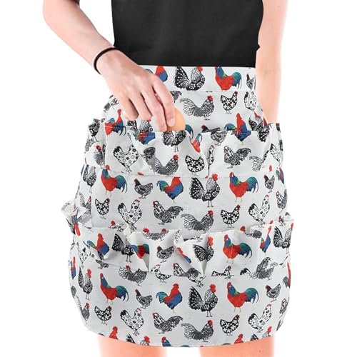 Egg Apron,Egg Collecting Apron Polyester,12 Pockets Egg Apron for Fresh Eggs,Egg Gathering Apron for Chicken Duck Goose Eggs