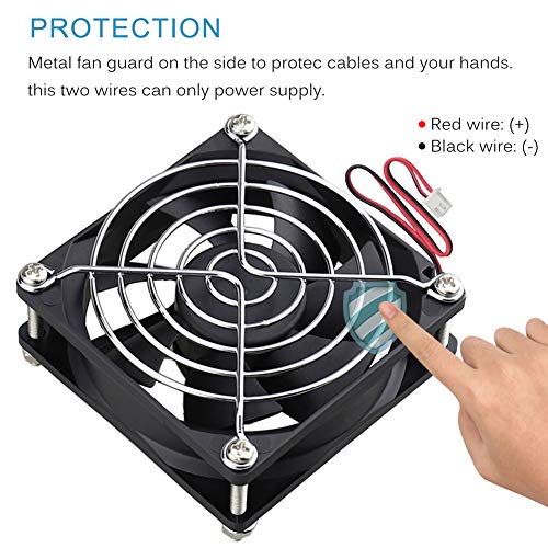 GDSTIME 80mm x 25mm 12V Fan 2Pin DC Brushless PC Computer Case Cooling Fans | Replacement for Desktop Power Supply, Car Audio Amplifier, RV Fridge, Inverter - 80x80x25mm, 8025, 12 Volt, High Performance - size: 80x80x25mm