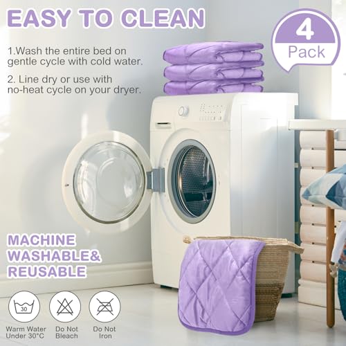 4 Pack Self Heating Cat Pad Self Warming Dog Mat Reflects Body Heat Extra Warm Thermal Pet Pad Washable Dog Cat Bed Crate Bed Mat Blanket(16 x 20 Inch,Purple) - color: Purple, size: 16 x 20 Inch