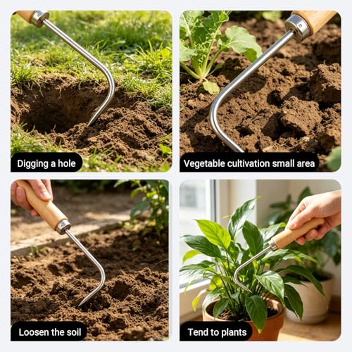 Crack Weeder Hook Crevice Weeding Tool Single Claw Root Hook for Outdoor Garden Digging Cultivator Weed Remover Potted Landscape Maintenance