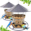 Bird Feeders for Outdoors 2 Pack, Adjustable Sturdy Wire and Roof, Plastic Bird Feeder for Garden, Backyard, Terrace - color: 2 Pack