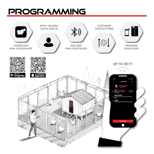RUN-CHICKEN Door Eternal – Solar Automatic Chicken Coop Door with Built-in Solar Power & Battery Backup, Smart App & Timer Control, Weatherproof Aluminum, Predator-Proof, Easy to Install (Brown)