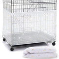 Shappy Large Bird Cage Cover, Bird Cage Seed Catcher, Adjustable Star Pattern Nylon Mesh Net for Parrot Parakeet Macaw Pet Supplies(White) - color: White
