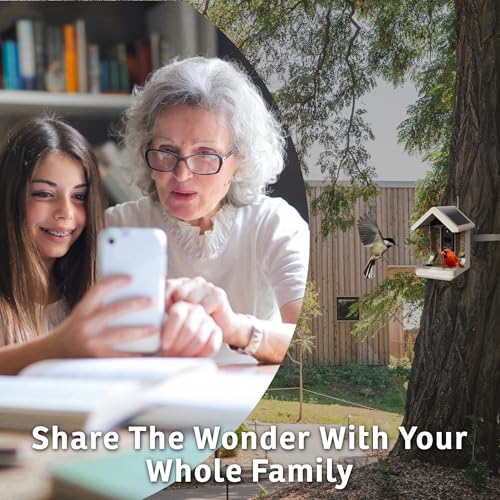 Birds Choice Smart Bird Feeder with Camera | Solar Powered Bird Watching for Outdoors | AI to Identify Bird Species, Capable of Real-Time Streaming | Wireless with Camera, Waterproof Construction | AI Species Recognition Motion-Activated Ultra HD Video an