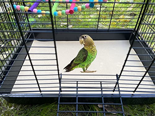 Gravel Paper for Bird Cage,BirdCage Liner Papers Cuttable Gravel Liner Sea Sand Paper Pet Animal Cages Cushion Great for Hard-Billed Birds Parrot | Clean Safe & Aids in Digestion (8 PCS - 17" x 11") - size: 8 PCS - 17" x 11"