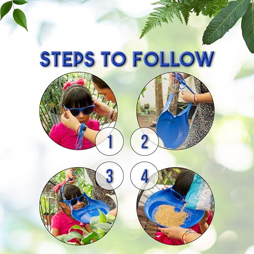 Interactive Wearable Bird Feeder Head Gear with Peck Proof Lenses | Bird Watching & Feeding Device with Comfortable Head Strap, for All Varieties of Your Feathered Friends You Meet