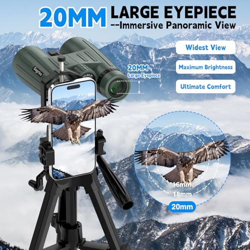 Sogries 14x45 Binoculars for Adults High Powered Binoculars with Tripod | Compact Waterproof Binocular with Phone Adapter & Case Bird Watching Stargazing Hiking Wildlife Viewing Cruise ship Travel - size: 14x45