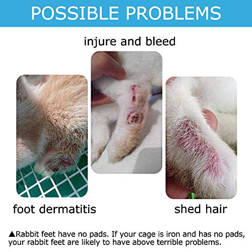 kathson Rabbit Cage Mat Floor Plastic Mats Feet Pads for Pet Cats Dogs Bunny Hamster Rat Chinchilla Guinea Pig (4 Pack) - size: 4 Pack