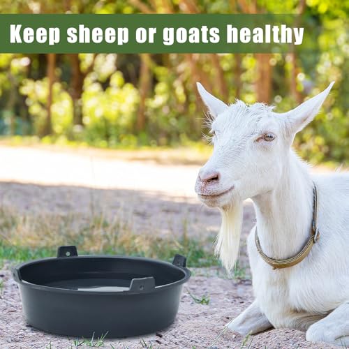 Sadnyy 8 Pcs Feed Pan 1.5 Gallon/6 Quart Utility Horse Feed Bucket Livestock Feeder Tubs Ox Tendon Bowl for Horses Dog Cats Goats Chicken Dust Bath - size: 1.5 Gallon/6 Quart