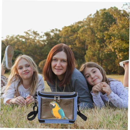 Transparent Crossbody Parrot Carrier Bag with Widened Strap Portable Bird Travel Pouch for Parakeet and Cockatiel Clear Window Design for Easy Viewing Lightweight Handheld Pet