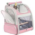 Bird Carrier Backpack with Wooden Stand Perch, Vented and Breathable Bag to Carry Parakeet Cockatiel Conure Parrot (Pink, Bird Backpack) - color: Pink