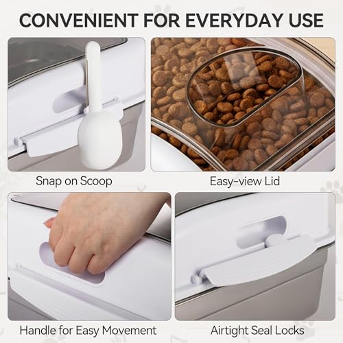 ALL FOR PAWS Stainless Steel Pet Food Storage Container with Airtight Lid & Scoop, 304 Stainless Metal Storage Bin for Small Dog Food&Treats, Cat Food, Bird Seed, Up to 11 Lbs,Keep Fresh,Easy to Clean