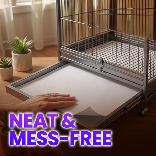HA SHI Bird Cage Liners, 11 x 17 in, 120 Unprinted Sheets, Absorbent Paper | 120 unprinted newsprint sheets, 11 x 17 in, gray. Ink-free liners for bird cages and small pet enclosures. Trim to fit.