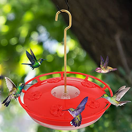 Hummingbird Feeders for Outdoors - No Leak Humming Bird Feeder, Easy to Clean & Fill, High View Perch, 5 Feeder Ports, Perfect for Hanging on the Tree,Yard. Hanger, Brush Incl, 14 Oz - size: 1 pack(5 Feeder Ports)