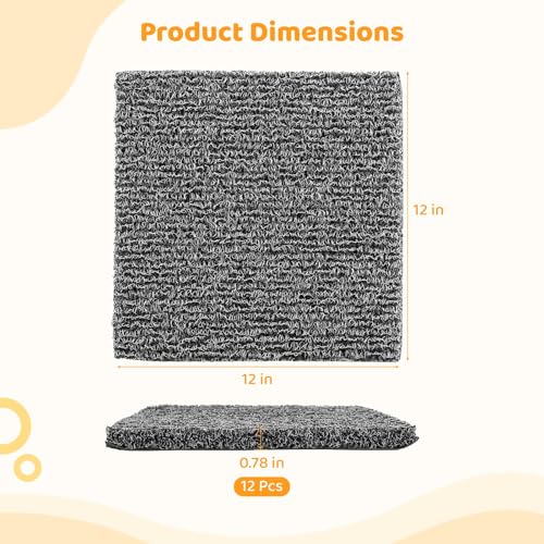 12 Pack Chicken Nesting Pads, Washable Nesting Box Liners for Chicken Coop, Reusable Plastic Nest Box Pads, Cuttable Chicken Laying Mats, 12×12×0.8”