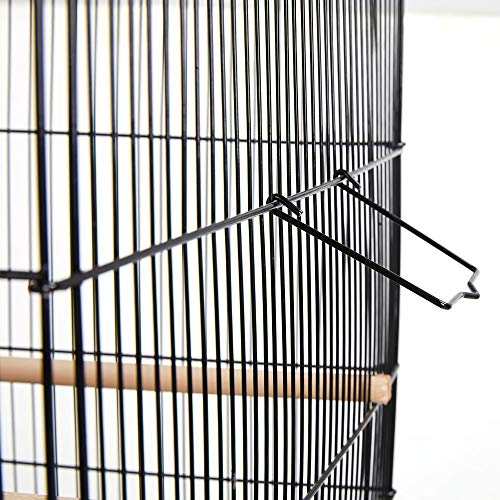 Topeakmart Pet Products Stackable Rectangle Flight Bird Cages for Small Birds Parrots Parakeets Cockatiels Conures Budgies Lovebirds Canaries Finches w/Slide-Out Tray - color: Black