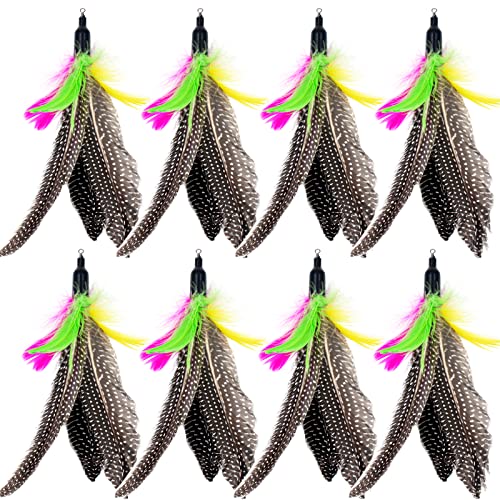 Cat Feather Toys Refills, 8 Pieces Natural Da Bird Feathers Refill, Cat Wand Replacement Feather for Indoor Cats (D) - color: D-8 PCS Feather Refills