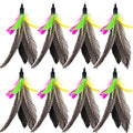 Cat Feather Toys Refills, 8 Pieces Natural Da Bird Feathers Refill, Cat Wand Replacement Feather for Indoor Cats (D) - color: D-8 PCS Feather Refills
