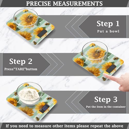 Food Scale Kitchen Scale Food Scales Digital Weight Grams and Ounces Small Electronic Food Scale for Baking Cooking Bee - color: Bee