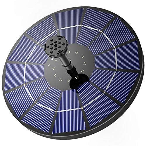 AISITIN 3.5W Solar Fountain Pump Built-in 1500mAh Battery with 10 Nozzles | Solar Fountain for Bird Bath with 4 Fixer, Solar Floating Water Pump, Fish Tank, Pond, Pool, Garden and Outdoor - color: Black