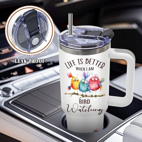 DUUV Bird Watching Tumbler 40oz, Insulated Birds Lover Gift for Women | Funny Bird Lover Cup Leakproof, Birds Watching Gift Mug, Birthday Christmas Ideal Gifts for Birders Lovers Women Man, 1 Pack - color: Three Birds
