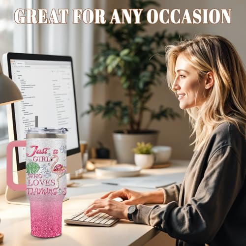 DUUV Pink Flamingo Tumbler 40oz, Insulated Flamingo Gift for Women Girl | Just a Girl Who Loves Flamingos Tumbler Leakproof, Girly Flamingos Mug, Christmas Thanksgiving Birthday Gift, 1 Pack - color: Diamond Flamingo