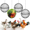 4 Pack Hanging Chicken Feeders for 10+ Chicken, 7.5 Inch Iron Rodent-Proof Duck Treat Dispenser Balls with 17.7 Inch Adjustable Hanging Chain for Feed and Toys, Weatherproof & Easy Install