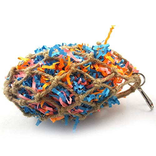 Litewoo Bird Foraging Shredding Nest Chew Hanging Toy for African Grey Cockatoos Conure Parakeet Quaker Cockatiel Cage Accessories - color: Toy1