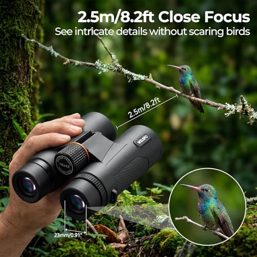 Welspo 10x42 Binoculars with ED Glass for Adults | Stable Phone Adapter included, Waterproof, Fogproof, for Bird Watching, Hunting, Hiking and Football Games