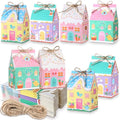 Zhanmai 48 Pcs Easter Treat Boxes Candy Mini Rabbit Egg House Favor Box Easter Party Paperboard Gift Boxes for Holiday Party Treat Cookie Goodie Snack Gift Packaging - style: Easter