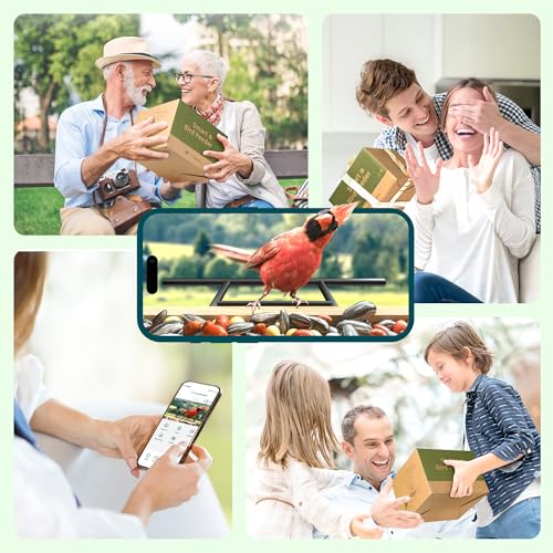 Bird Feeder with Camera Solar Powered, Upgraded 1.5L Smart Bird Feeder Camera for Bird Watching, Auto Capture & Instant Real-time Notifications, Ideal Gift for Bird Lovers