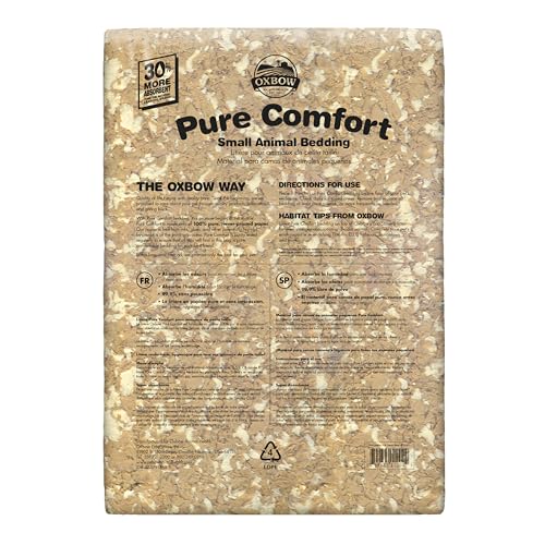 Oxbow Small Animal Bedding, Hamster, Guinea Pig, Rabbit, Blend, USA, 178 L | Pure Comfort, Hamster Bedding, Guinea Pig Bedding, Low Dust, Virgin Paper, Litter Box, Bunny, Rats, Gerbils, Chinchillas - color: Blend, size: 178 Liter