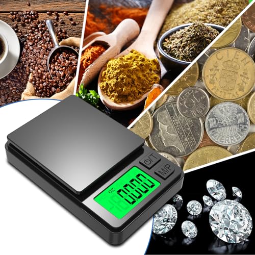 Mik-Nana Pocket Scale, 1000g x 0.01g Precision Gram Scale | Small Digital Scale Grams Ounces Grains, Kitchen Scale, Jewelry Scale for Gold, Gem, Herb, Great for Travel Food Scale