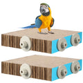 Skyygemm 2 Pieces Parrot Toy Bird Chew Cage Accessories Flat Perch Bird Paw Grinding Stand Parrot Cage Playground for Macaws, Small Parakeets, Conures, Budgies, Finches Conure Cockatiel(Large) - size: Large
