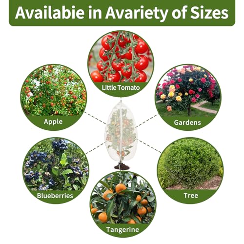 2 Pcs 6x6ft Fruit Tree Covers with Zipper and Drawstring,Nets to Protect Garden Blueberry Bushes from Birds and Insects, Fruit Tree Netting for Vegetable - size: 6 X 6ft