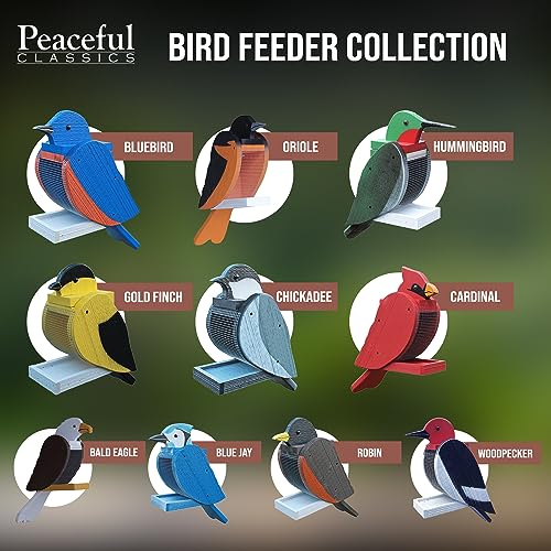 Peaceful Classics Bluebird Bird Feeder, Wooden, Hanging, Easy Refill Top, Seed, Fruit, Nectar - color: Bluebird