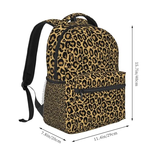 Fiokroo Brown Leopard Print Backpack School Bag For Students Teens Men Women Laptop Backpacks Travel Daypack Bag With Multiple Pockets - color: Leopard Print#06