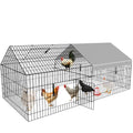 Chicken Coop 87"×40" Metal Portable Black Duck Coops Enclosure with Waterproof Cover Chickens Cage Runs for Yard Outdoor Backyard Farm Duck Pen Chicken Tractor for Rabbit, Dog, Cat,Small Animal