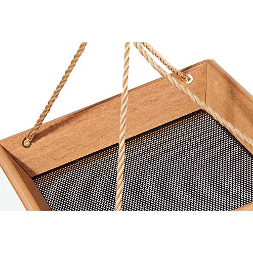 Birds Choice SCHPF100 Hanging Tray Bird Feeder, Spruce Creek Collection, Recycled Plastic,Natural Teak | Recycled Plastic Platform, Open Design Welcomes a Variety of Wild Birds, Easy to Fill and Clean - color: Natural Teak