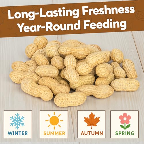 2 Pack of 5 Lb Bags (10 Pounds Total) - Raw Peanuts for Squirrels, Raw in Shell Peanuts for Birds and Wildlife- Squirrel Food, Wild Bird Seed - Grown in The USA
