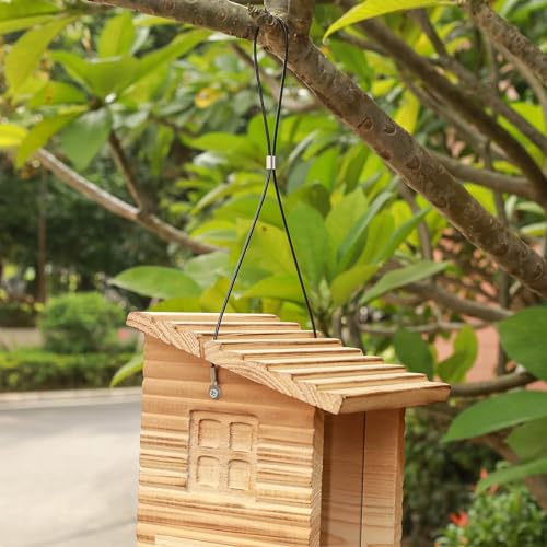 Bird Feeder for Outdoor,Outside Hanging Bird Feeder Mealworms Feeder Squirrel Proof, Bluebird House Feeder with Clear Acrylic Window - Perfect Bird Feeders for Outside
