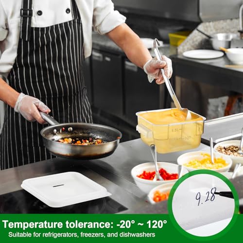 FoldTier 2 Pieces Square Food Storage Containers Polycarbonate Clear food Container with Lid Commercial Storage with Graduations for Commercial Kitchen Dough Marinating Meat(White,2 Qt) - color: White, size: 2 Qt