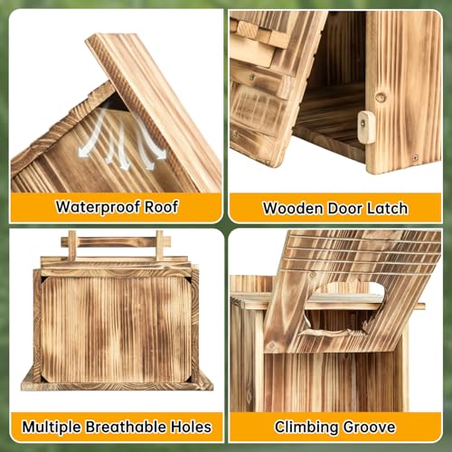 Owl Nesting Box for Outside 14.2×12×7.5 Inch Screech Owl House Bird House | Owl-Shaped Entrance, Wooden Bird Box, Easy to Install, Ideal For Backyard Birding & Wildlife